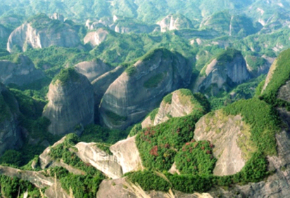 The Danxia mountains of Langshan, Hunan Province