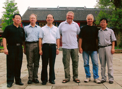 Danxia advisers with the Mayor of Yintan City (left to right: Prof. Peng Hua (leading Danxia academic), Paul Dingwall (IUCN), the Mayor, Dr Wolfgang Eder (former Director of Earth Sciences, UNESCO), Dr Chris Wood (BU), Wang Xiaoliang (Deputy Director, Danxia World Heritage project)