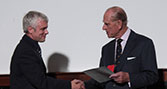 Alec Banks being presented his award by Prince Philip, Duke of Edinburgh