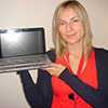 BU winner Anna Jerofejeva with her HP mini netbook