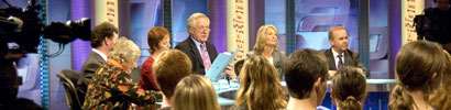 Sports Hall becomes Question Time Studio