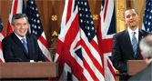 British Prime Minister Gordon Brown with US President Barack Obama
