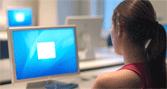 Girl using a computer