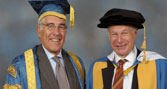BU Chancellor, Lord Phillips, with new Honorary Doctorate, Lord Neuberger