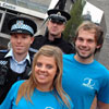 Students' Union representatives with officers from Dorset Police. 