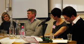 From left to right: Anna Adams; Newsnight, Tom Giles; Panorma, Louise Tickle; Freelance, Nick Ryan; Freelance investigative journalist