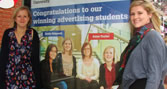 From left to right: Rose Pickard and Emily Ridgwell by their winning campaign poster