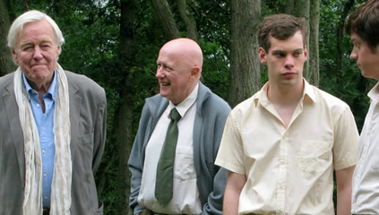 Members of the cast including William Gaunt (far left)