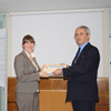 Dr Hannah Bunten receiving her award