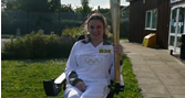 Lisa Marshall with the torch