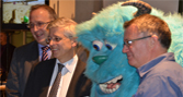 Image of BU’s John Vinney and Stephen Jukes with Peter Truckel from VFX and Sulley at the BFX Launch in Bournemouth