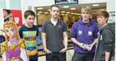 Some of the students taking part in the Zelda games marathon in The Atrium