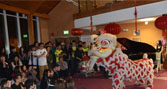 Traditional lion dance at BU Chinese New Year