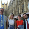 The BU prizewinners and staff with their awards at the House of Commons