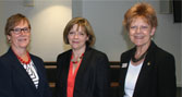Dean of the School of Health and Social Care Professor Gail Thomas, Jane Cummings, and Professor Elizabeth Rosser