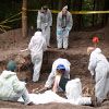 Students excavating one of the mass graves