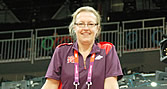 Dr. Debbie Sadd working at the London Olympic Games